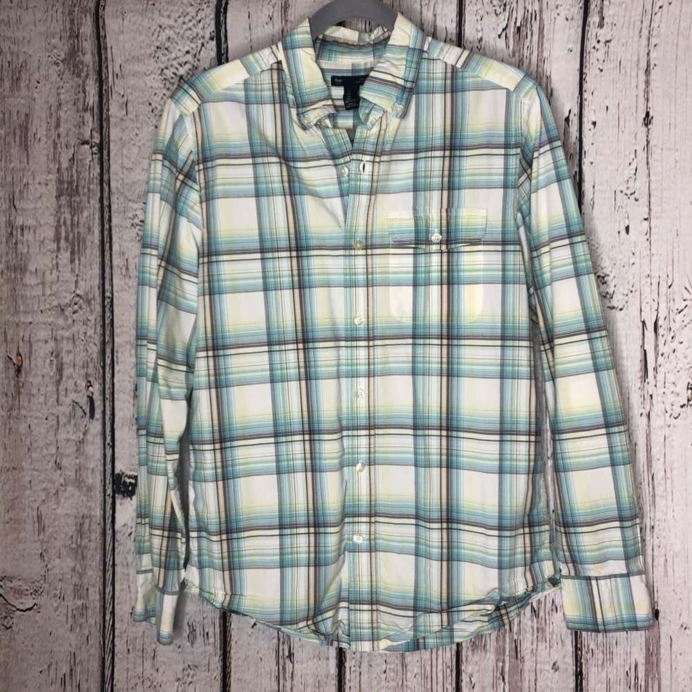 Gap (Factory) Men’s Slim Fit Plaid Shirt Sz Small‎